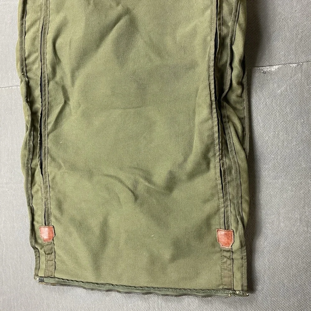 Vintage Orvis Battenkill Garment Bag Beautiful Aged Leather & Green Field Canvas